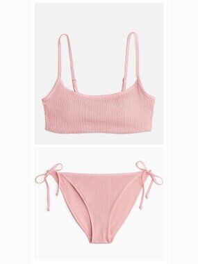 H & M Light Pink Bikini Top & Tie Bottom